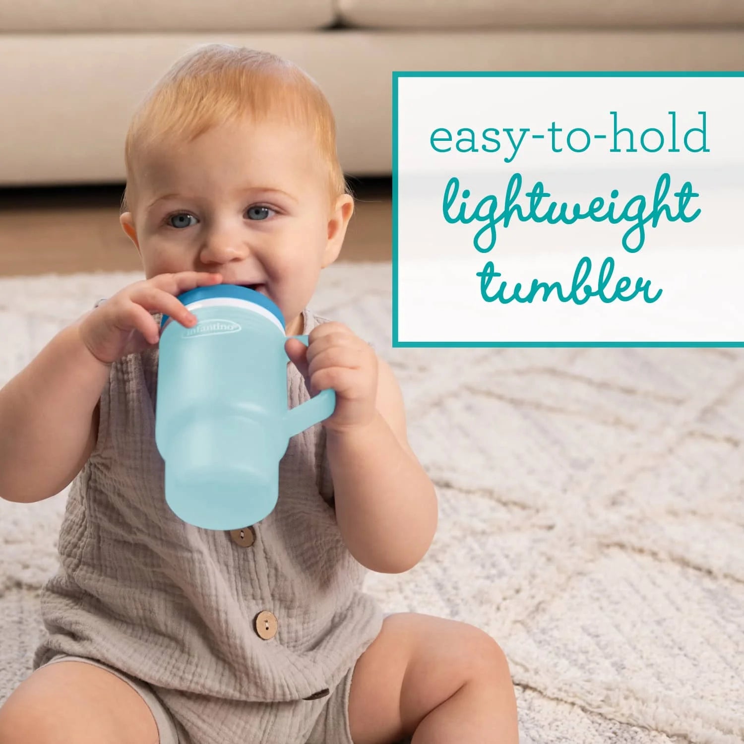 My 1St Tumbler – Adorable 10 Oz. Training Cup with Toddler-Friendly Straw and Handle, Moody Blue