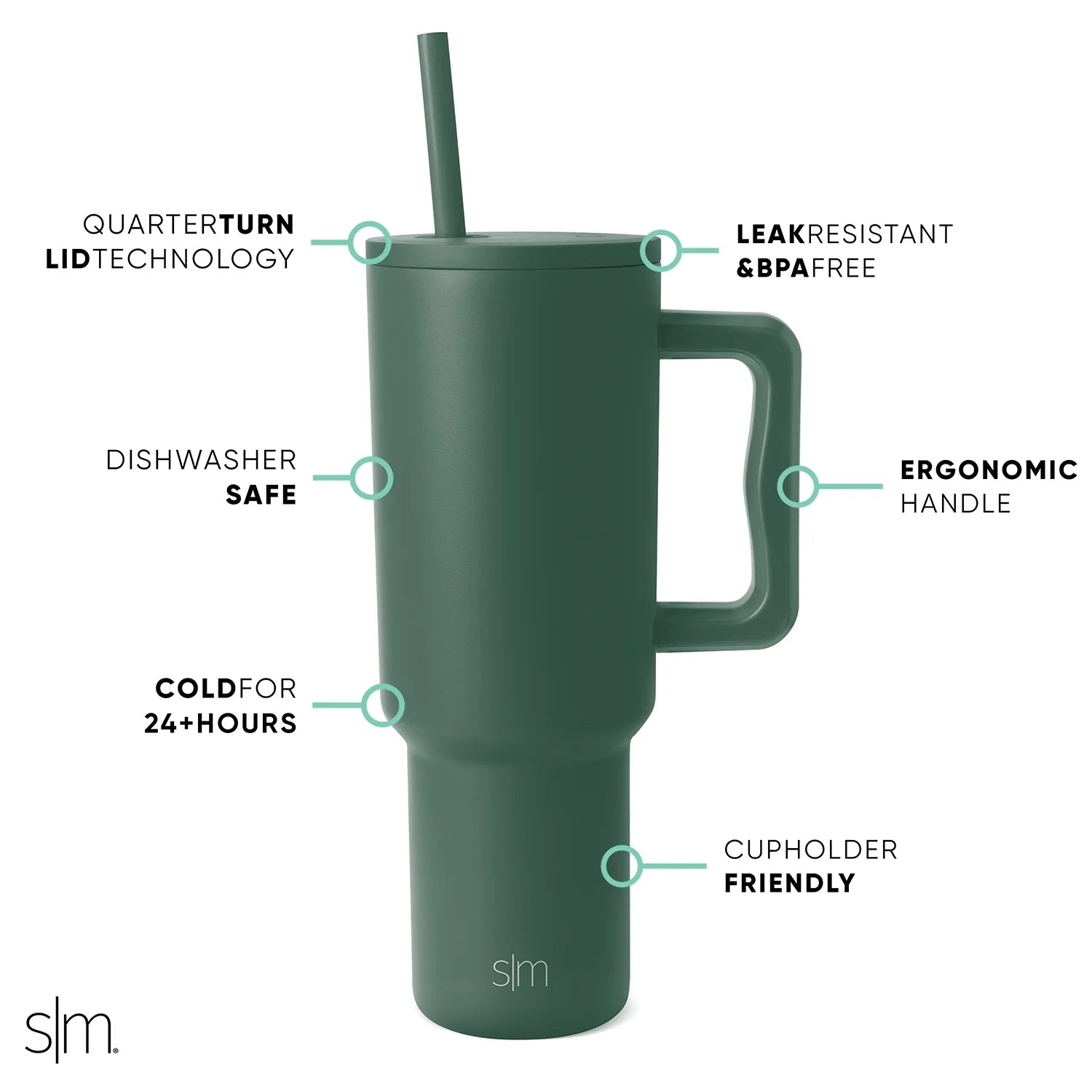 40 Fl Oz Insulated Stainless Steel Trek Tumbler with Straw Lid | Glamping Forest