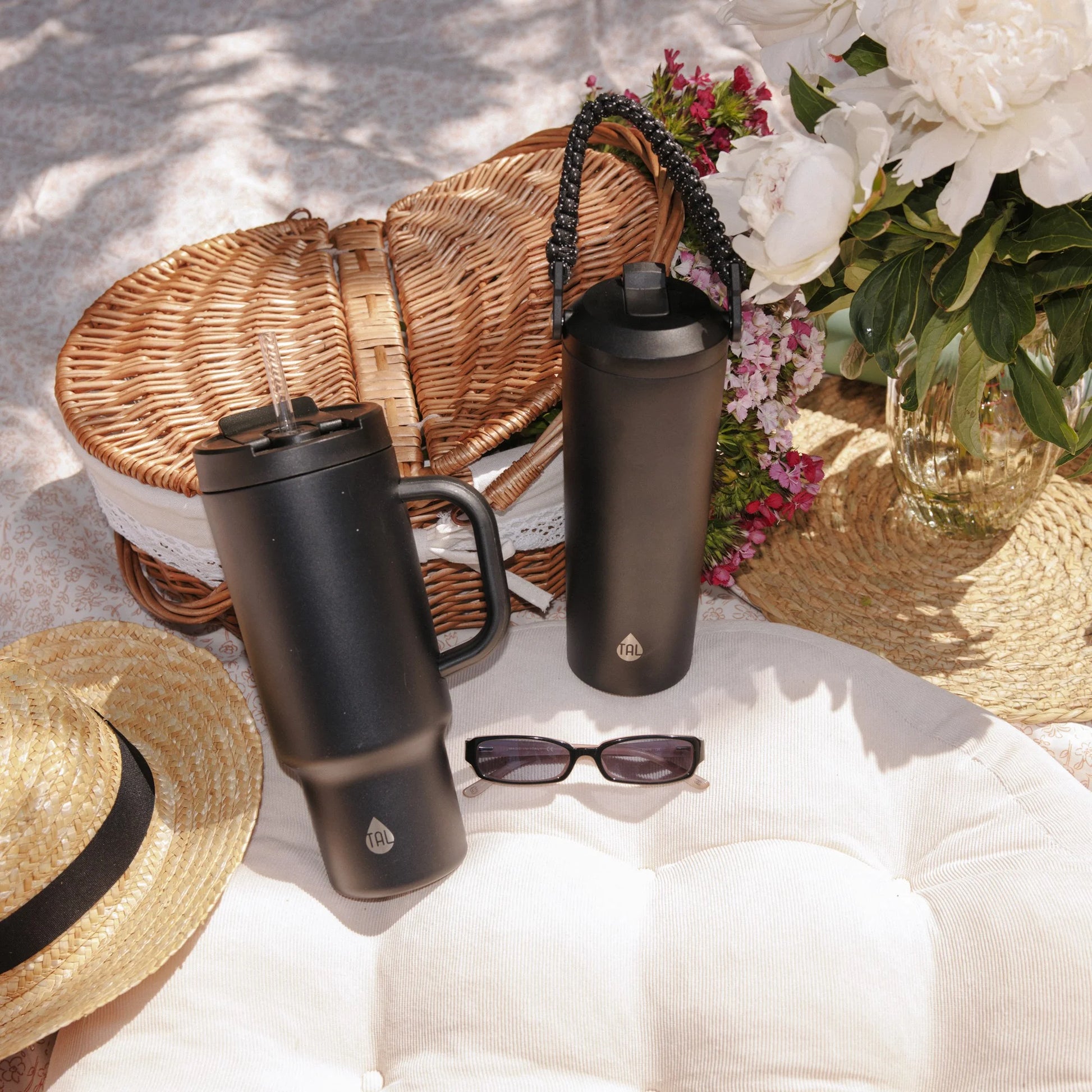 40Oz Stainless Steel Hudson Tumbler with Straw, Black