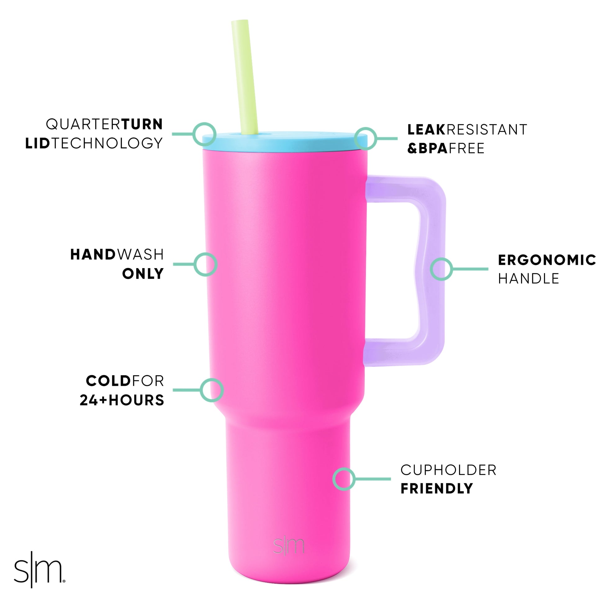 40 Fl Oz Insulated Stainless Steel Trek Tumbler with Straw Lid | 80S Mix