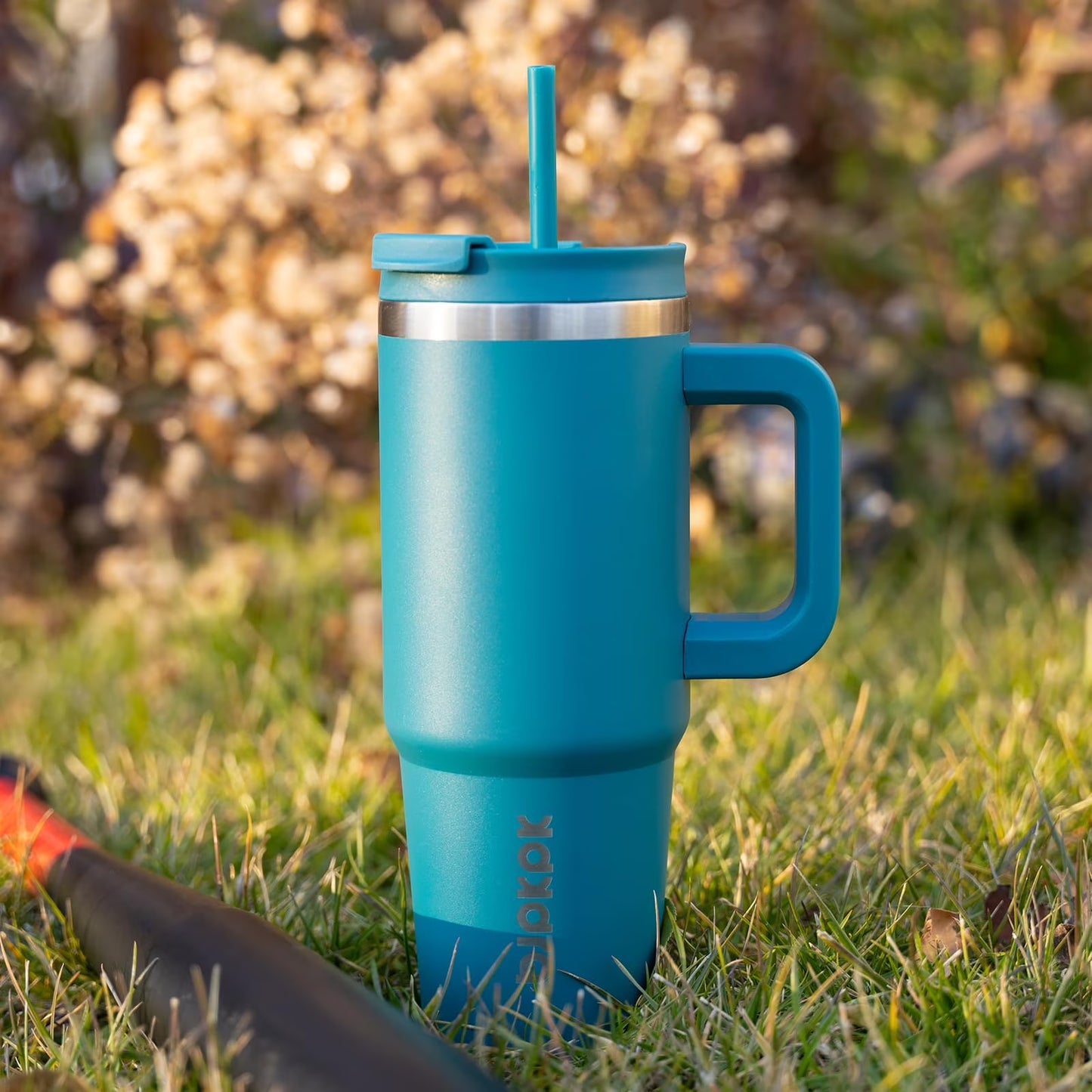 Tumbler with Handle 40 Oz Stainless Steel Insulated Tumbler with Lid and Straw for Water or Ice Coffee,Oasis