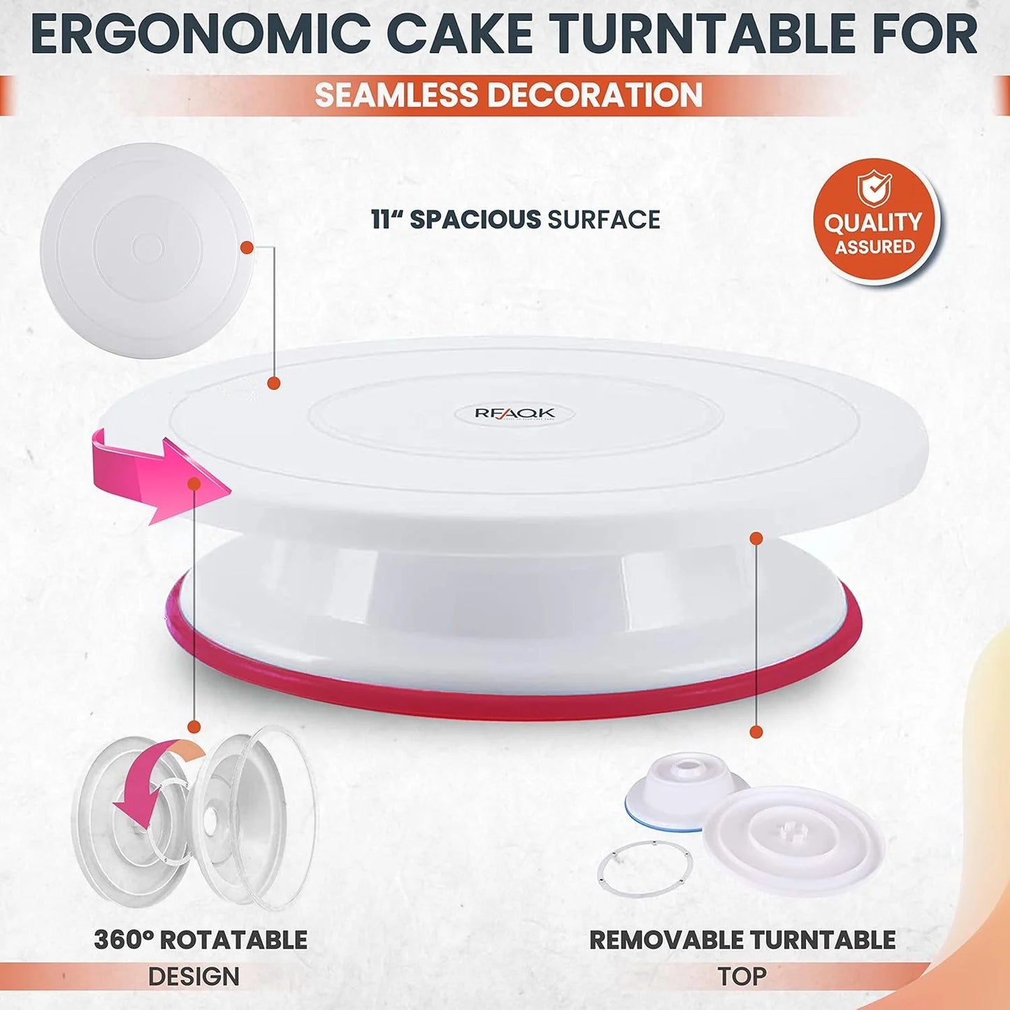 700Pcs Cake Decorating Kit with Baking Supplies - Cake Turntable for Decorating with Baking Pans, Leveler, 24 Numbered Piping Tips, 2 Spatulas, Fondant Tools, Video Course, Pattern Chart & More