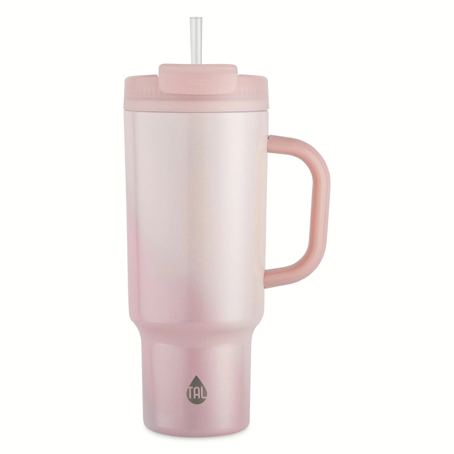 Stainless Steel Hudson Tumbler with Straw 40 Fl Oz, Pink Iridescent Shimmer