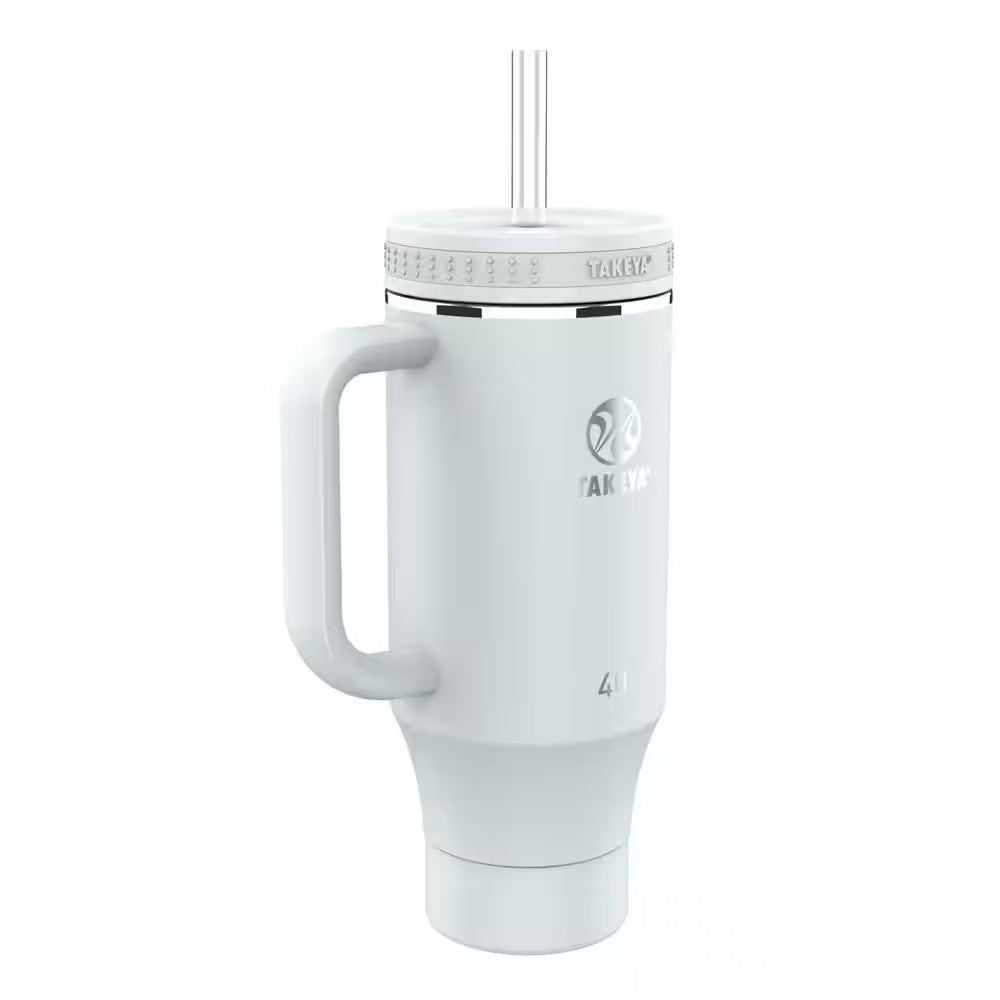 40 Oz. Stainless Steel Standard Tumbler with Straw in Mist