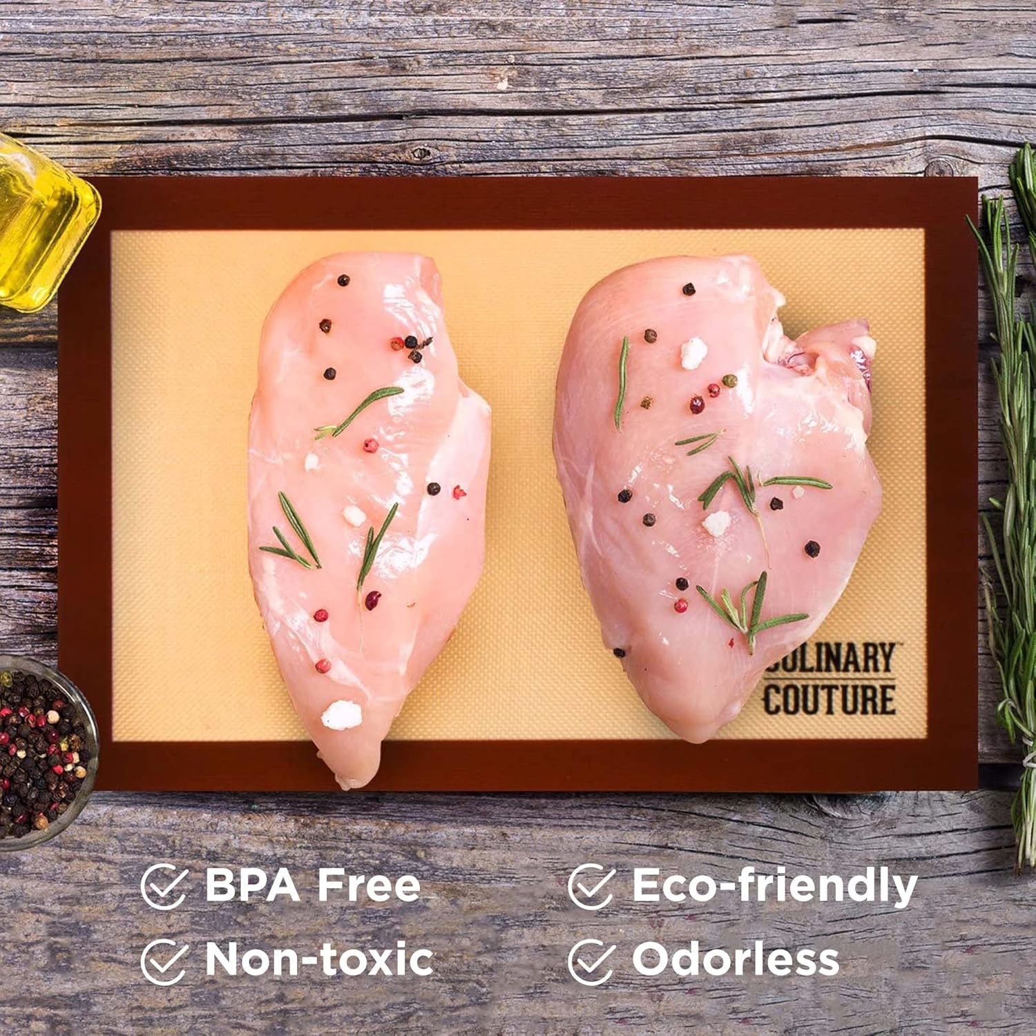 Non-Stick Silicone Baking Mats Set of 3-2 Half Sheets and 1 Quarter Sheet - Reusable Baking Sheet and Macaron Mat - Silicone Baking Mat for Cookie Sheet
