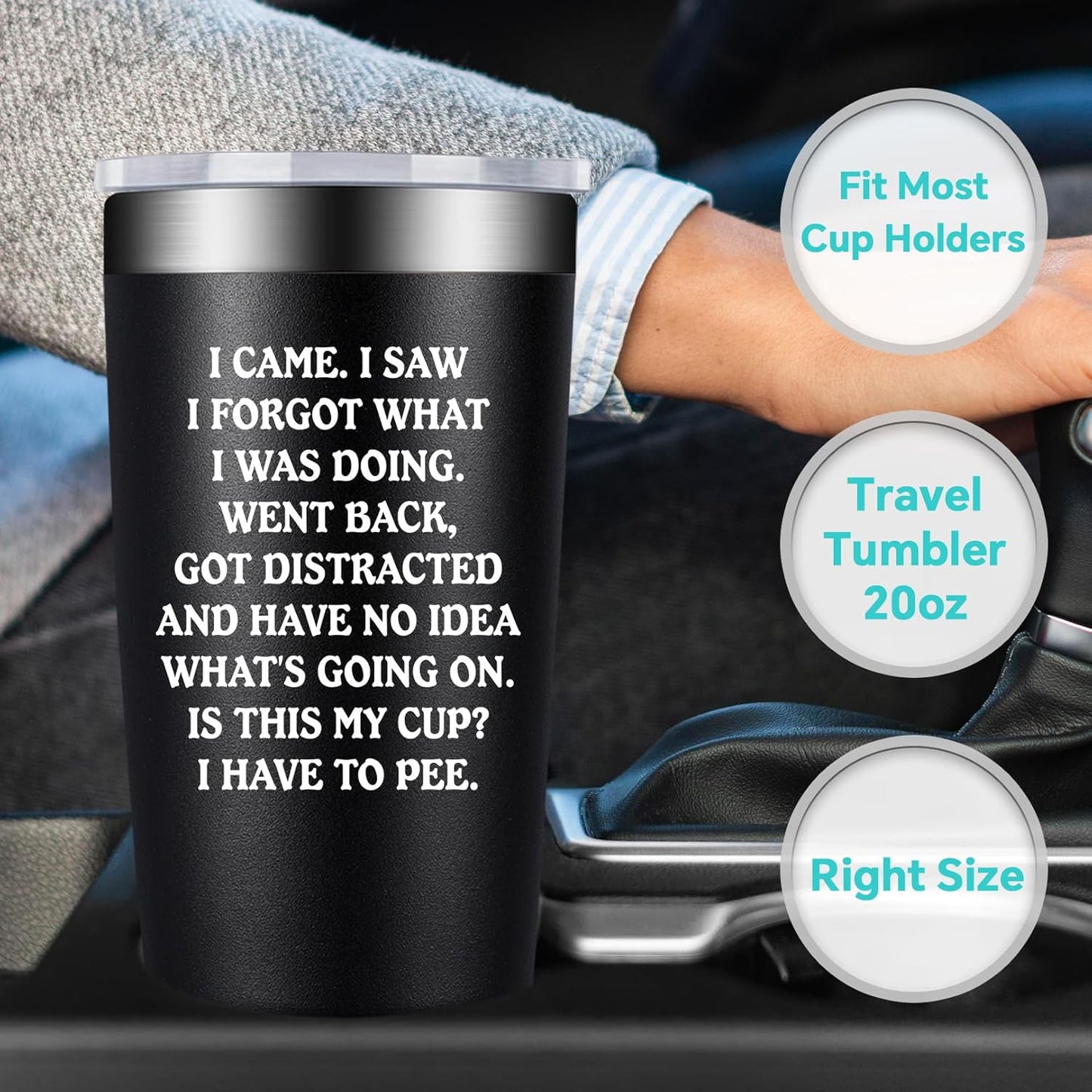 Birthday Gifts for Men, Women - I Came I Saw I Forgot Tumbler 20Oz - Christmas Gag Gifts for Old People, Elderly Women - Senior Citizen Gift - Funny Gift for Elderly Dad Mom Grandma Grandpa