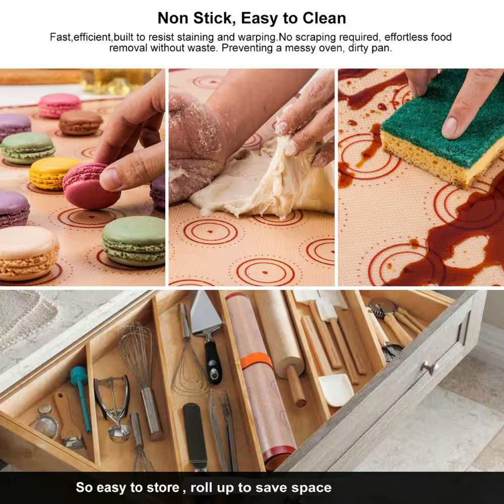 16-Piece Silicone Macaron Baking Mats Set with Half Sheet, Piping Pastry Bag, Bag Tie, Coupler and Piping Tips