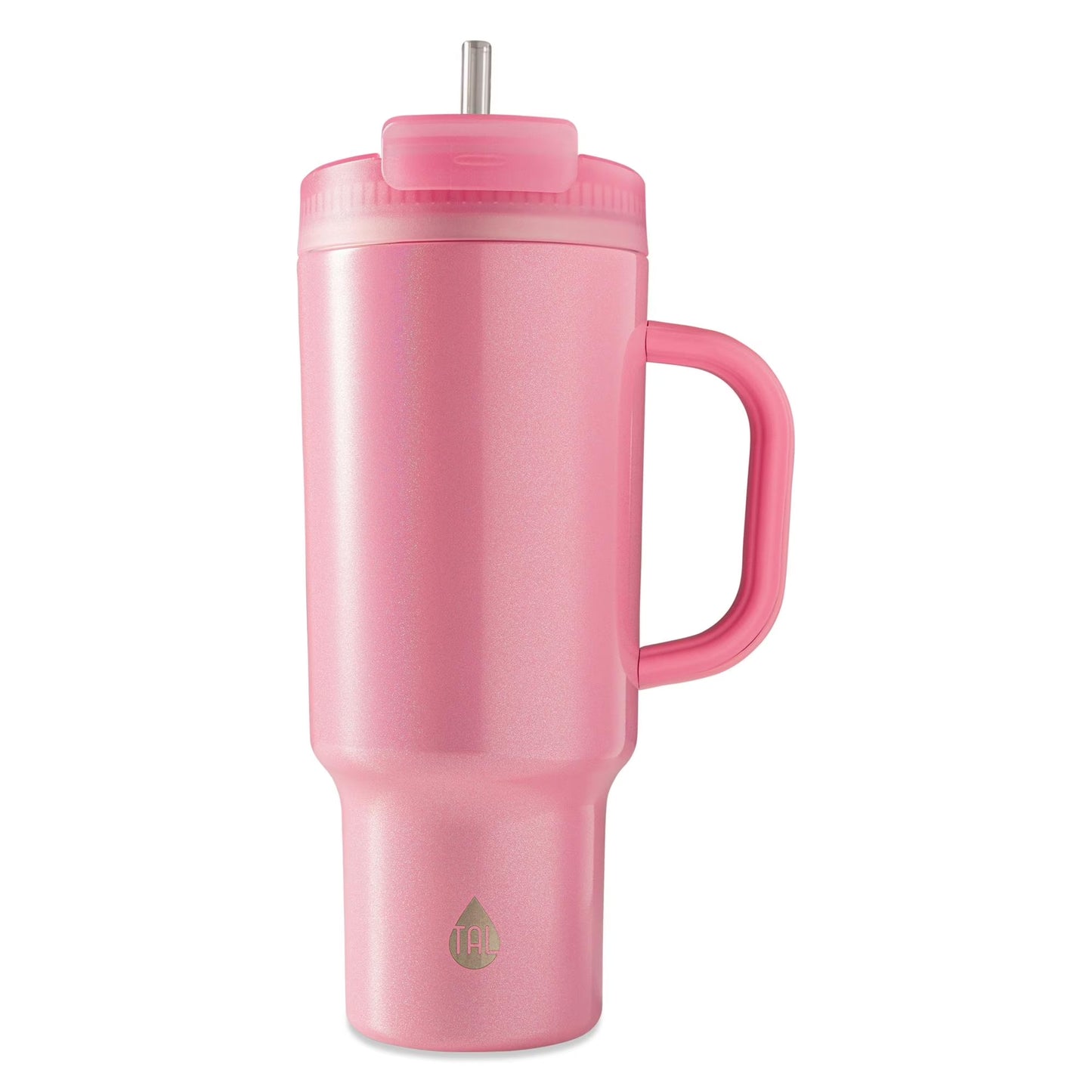 Stainless Steel Hudson Tumbler with Straw 40 Fl Oz, Shimmering Pink