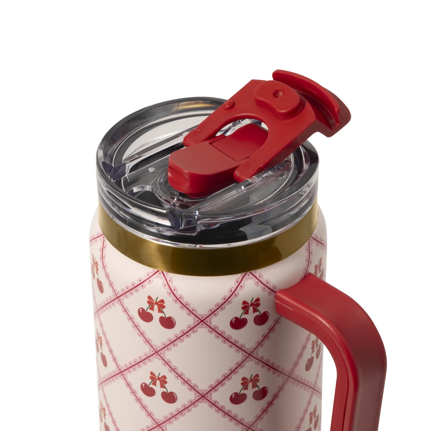 32Oz Stainless Steel Luna Tumbler with Handle and Dual Straw Lid, Lace