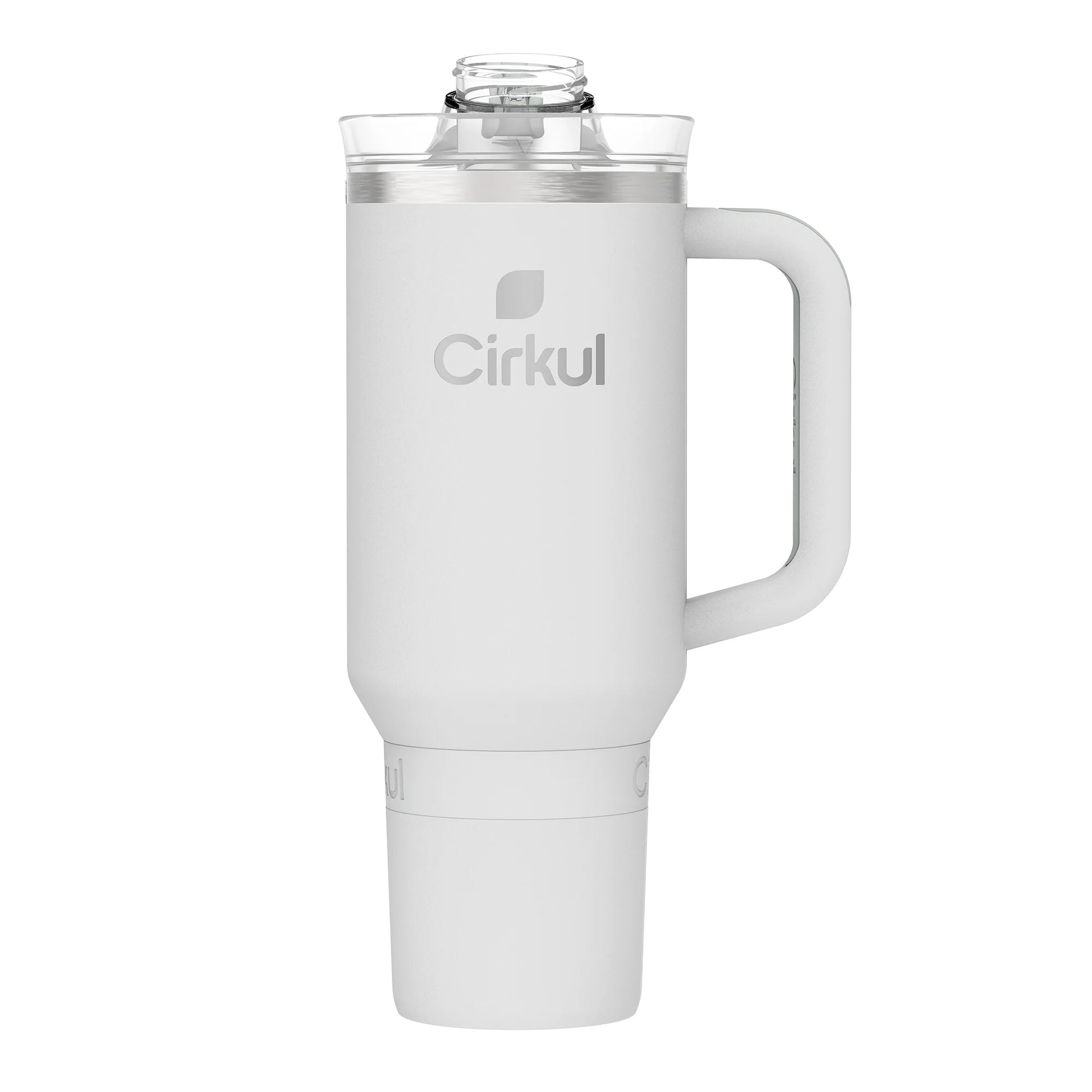 40Oz All-Day Strawsip Double-Wall Insulated Stainless Steel Tumbler with Handle, Fog (Light Gray)