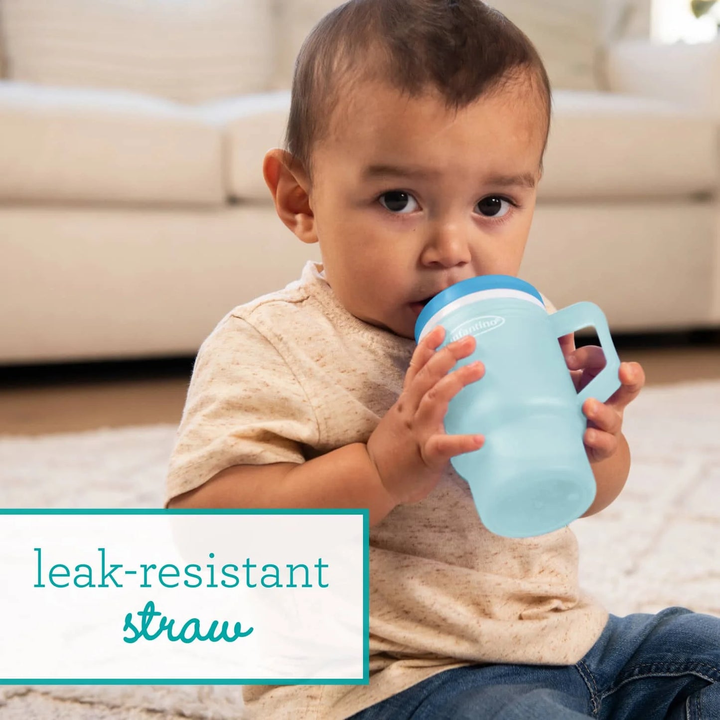 My 1St Tumbler – Adorable 10 Oz. Training Cup with Toddler-Friendly Straw and Handle, Moody Blue