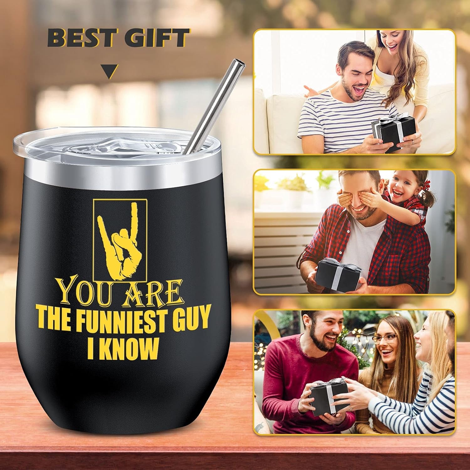 Birthday Gifts for Women - Funny Gifts for Women, 12Oz Insulated Wine Tumbler with Sayings for Women, Birthday Wine Gifts for Sister, Mom, Friends, Wife, Grandma (Tumbler Fun Black)