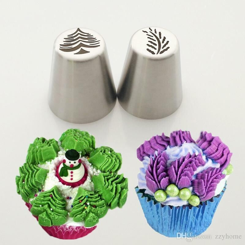 18PACK Russian Icing Piping Tips Christmas Nozzles Pastry Bag & Coupler Set