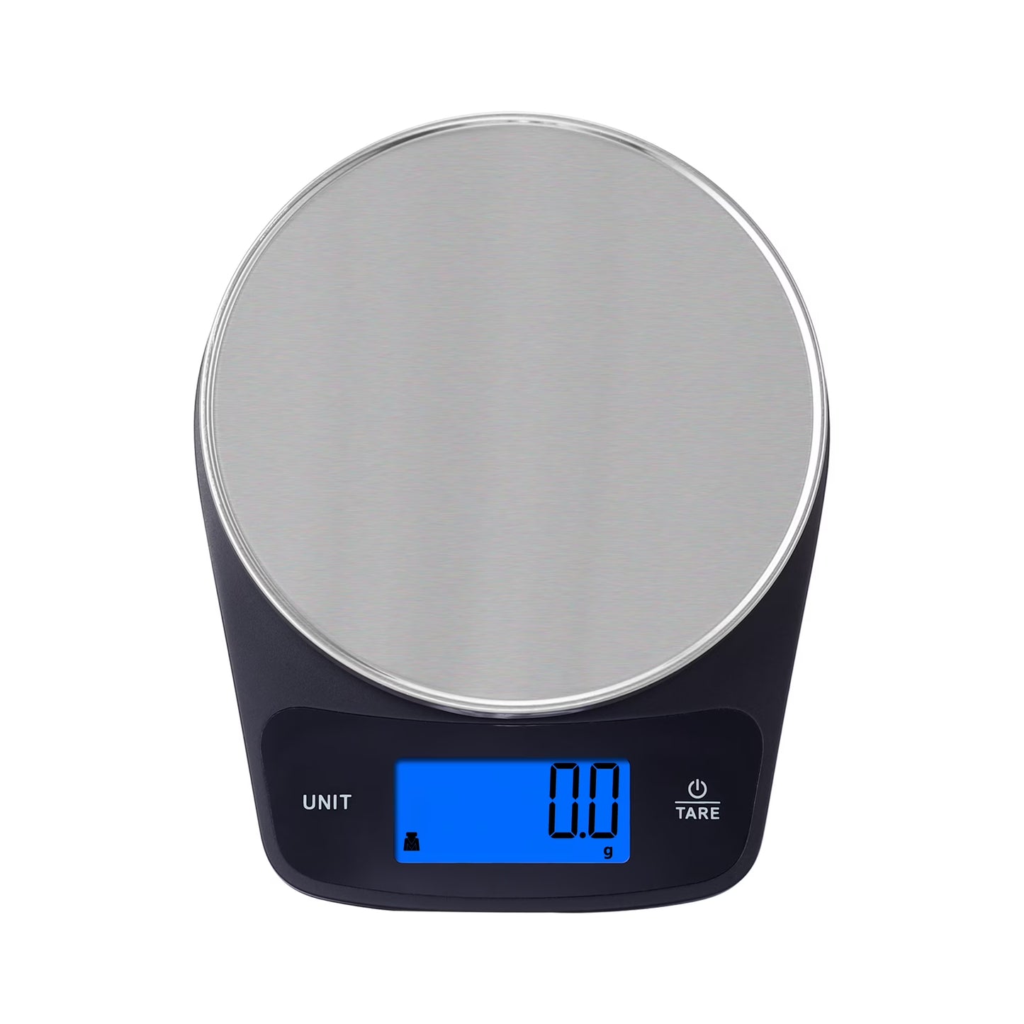 Waterproof Digital Kitchen Scale with Blue Backlit, Black