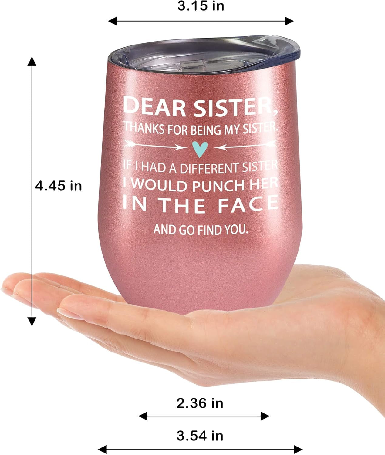 Christian Gifts for Women Tumbler, 40 Oz Tumbler Travel Mug - Stainless Steel, Birthday Gifts for Women, Religious Gifts for Women, Inspirational Gifts for Women (Find You Sister- Rose Gold)