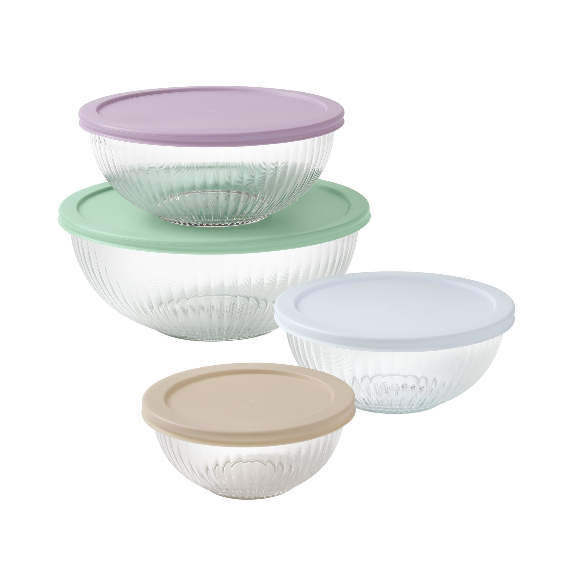 8-Piece Glass Mixing Bowl Set