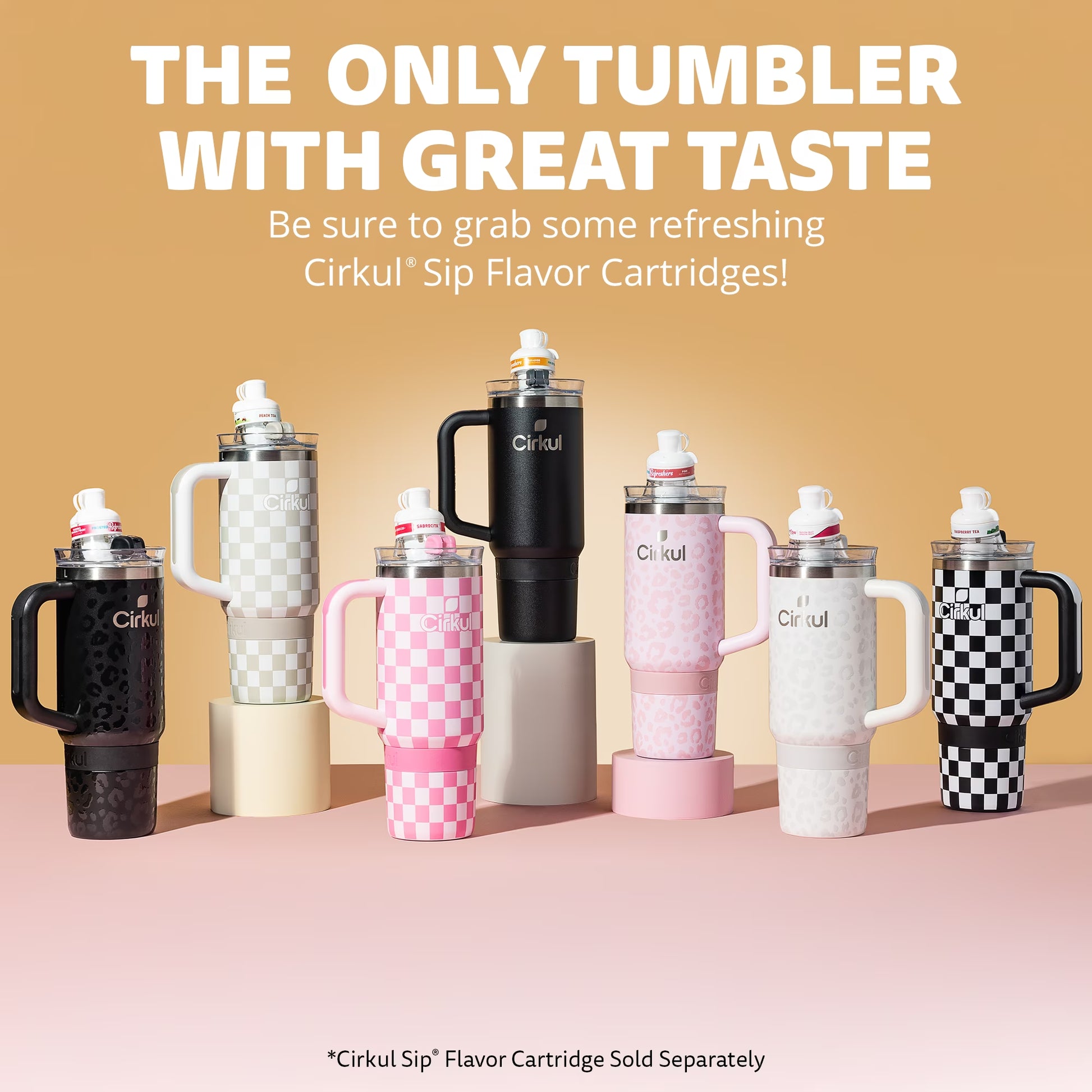 30Oz Travel Strawsip Double-Wall Insulated Stainless Steel Tumbler with Handle, Cream Leopard (White Leopard)
