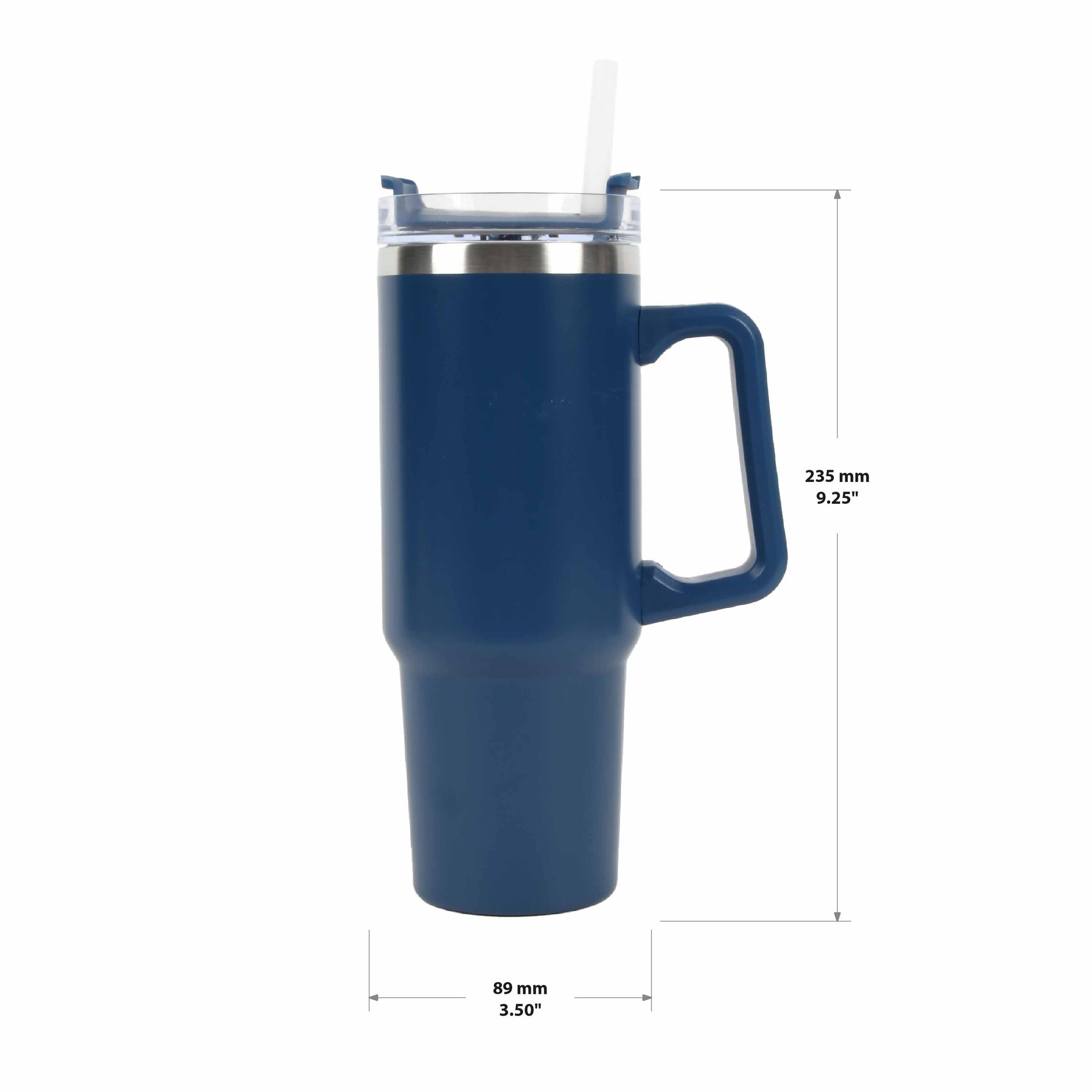 30 Oz Tumbler Mug with Lid and Straw, Reusable Insulated Stainless Steel Tumbler for Iced & Hot Beverages, Blue