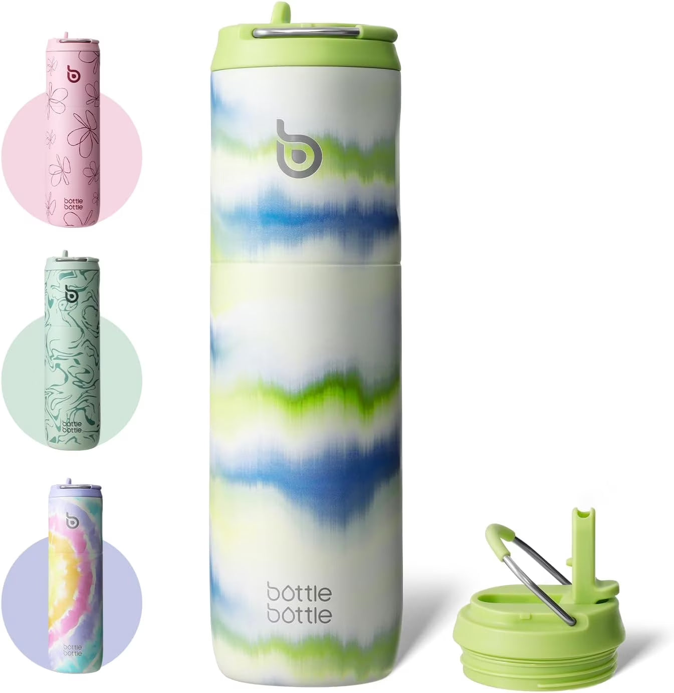 Insulated Water Bottle 24Oz with Straw Lid and Handle for Sports Travel Gym Stainless Steel Water Bottles Double-Wall Vacuum Metal Leak Proof Bpa-Free (Mist)