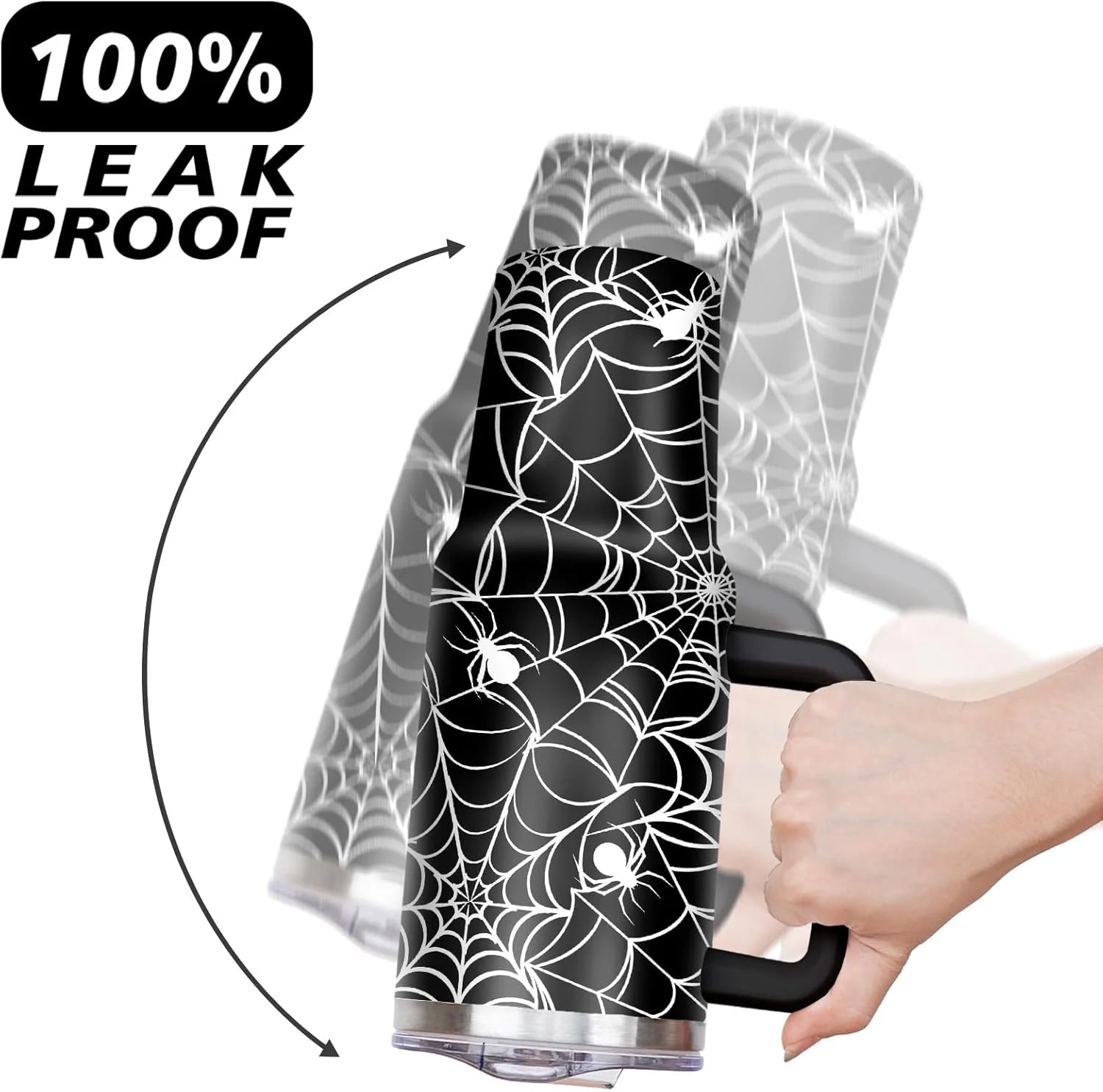 Halloween Tumbler 40 Oz Halloween Tumblers with Handle and Straw Spider Web Stainless Steel Insulated Coffee Cups Mugs Halloween Gifts Stuff for Women Girls