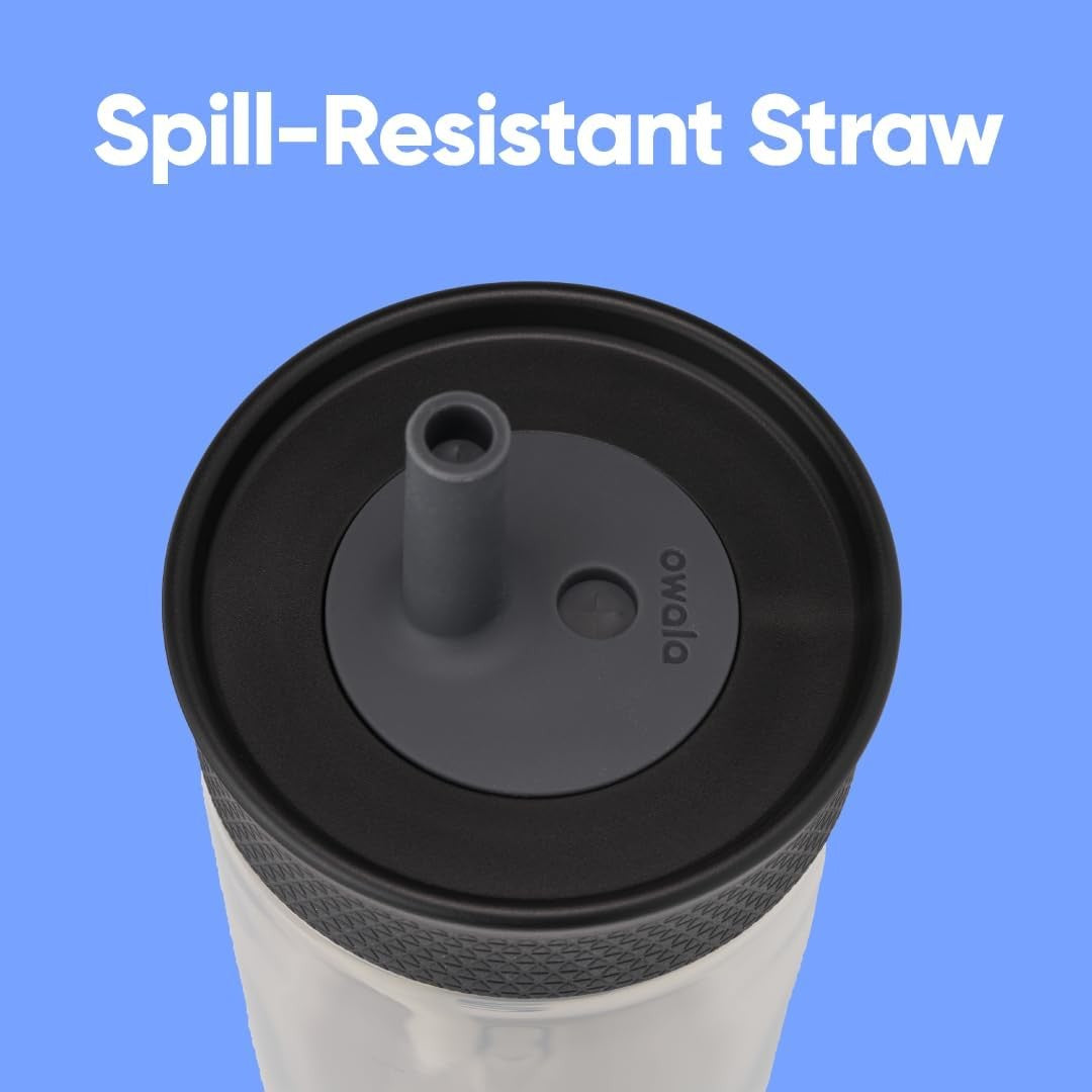 Owala Kids 15Oz Tumbler Straw Black Gray