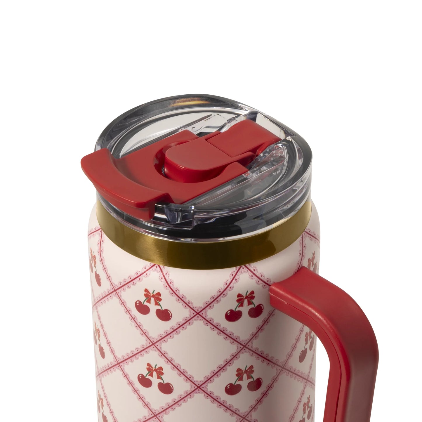 32Oz Stainless Steel Luna Tumbler with Handle and Dual Straw Lid, Lace