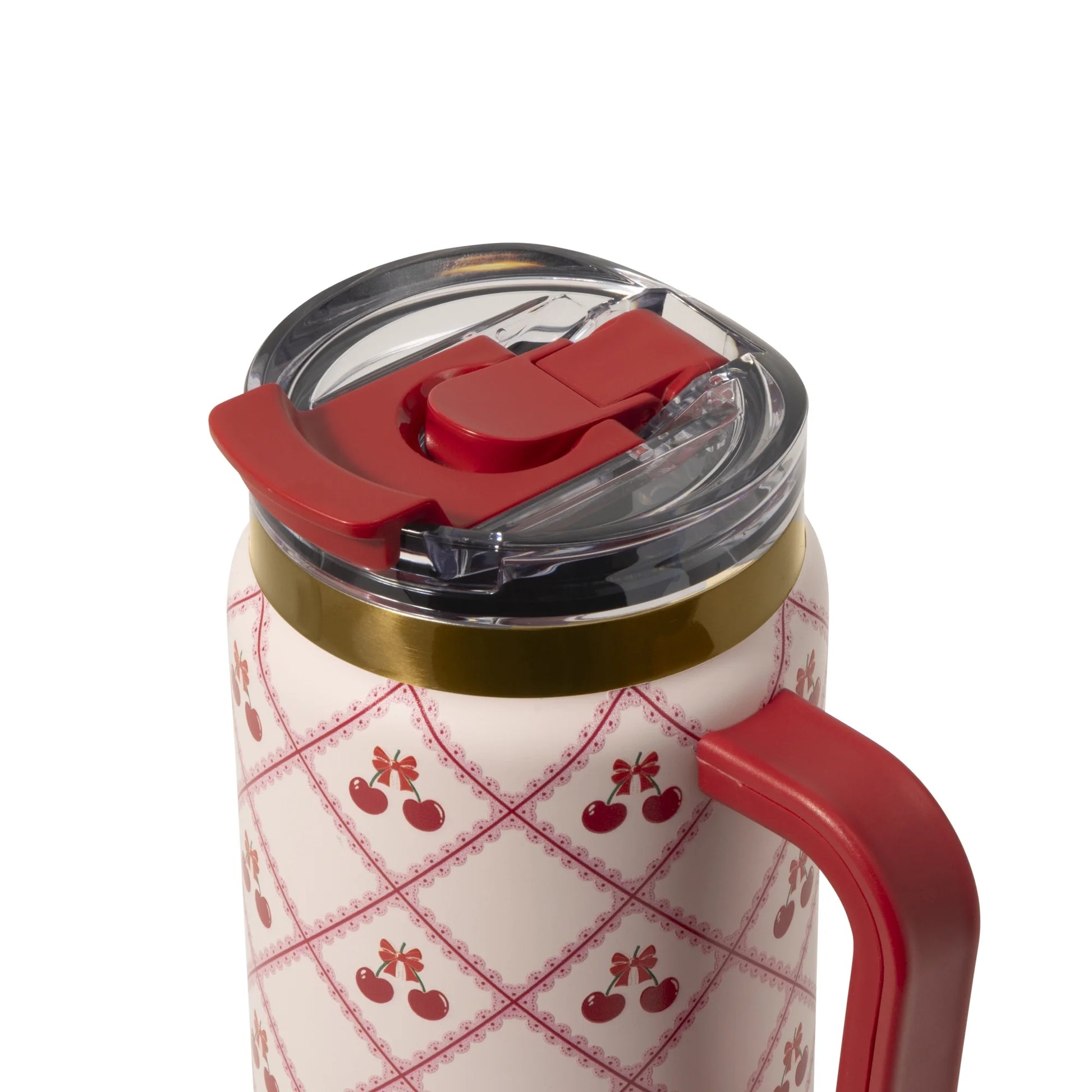 32Oz Stainless Steel Luna Tumbler with Handle and Dual Straw Lid, Lace