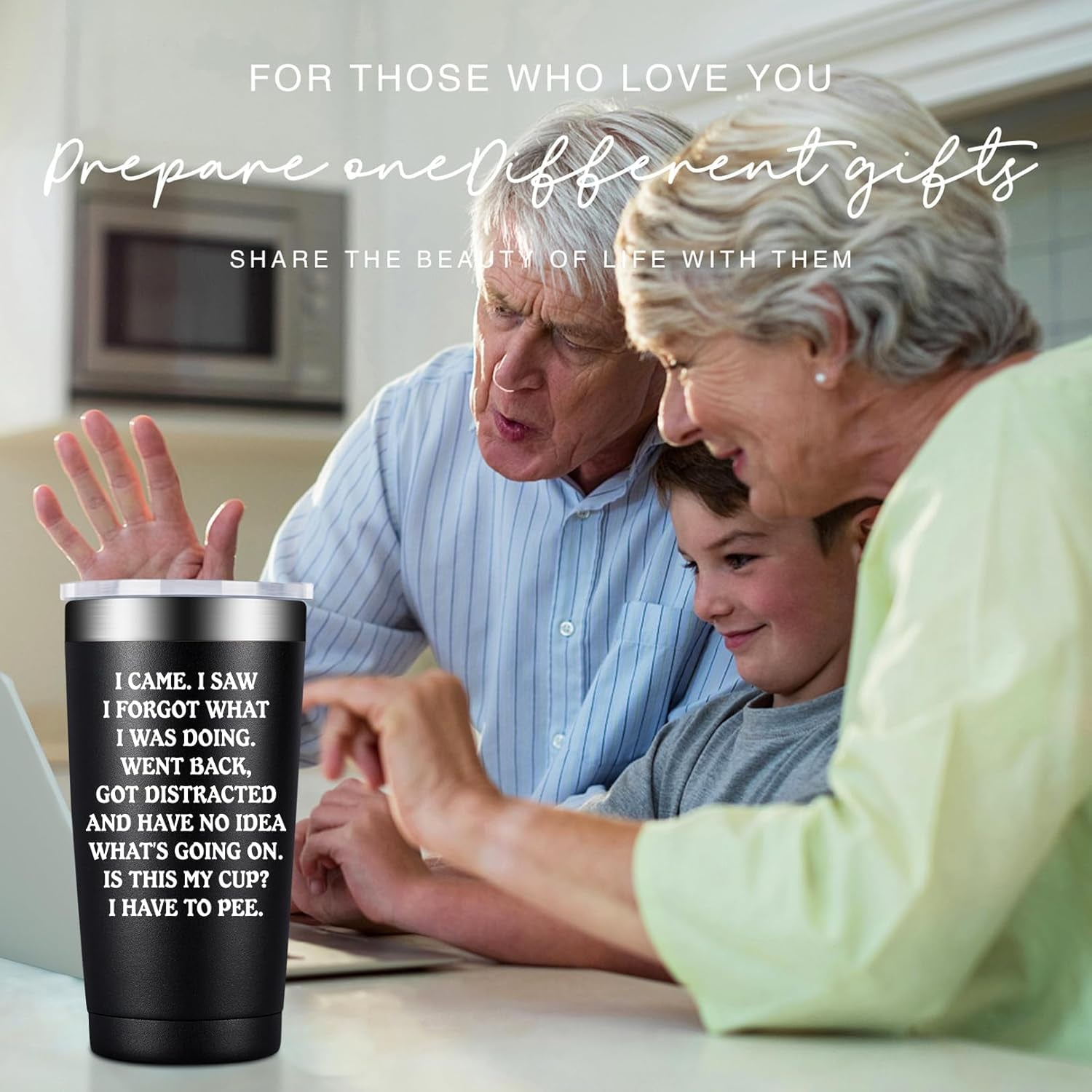 Birthday Gifts for Men, Women - I Came I Saw I Forgot Tumbler 20Oz - Christmas Gag Gifts for Old People, Elderly Women - Senior Citizen Gift - Funny Gift for Elderly Dad Mom Grandma Grandpa