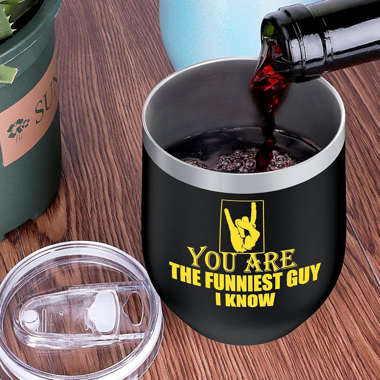 Birthday Gifts for Women - Funny Gifts for Women, 12Oz Insulated Wine Tumbler with Sayings for Women, Birthday Wine Gifts for Sister, Mom, Friends, Wife, Grandma (Tumbler Fun Black)