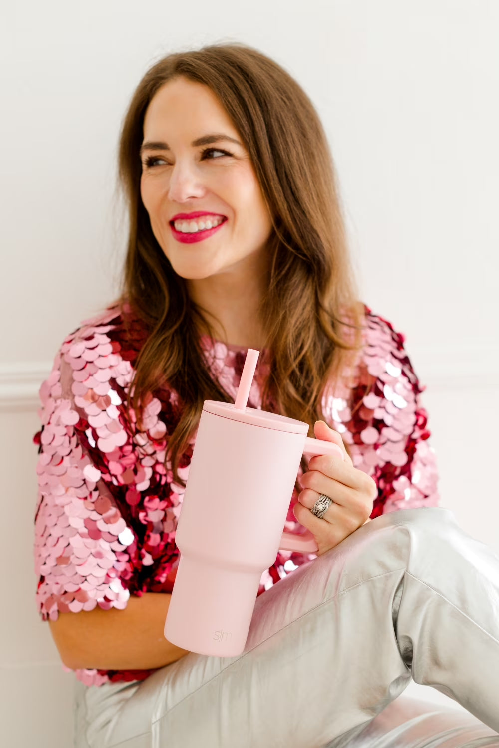 30 Fl Oz Insulated Stainless Steel Trek Tumbler with Straw Lid | Blush
