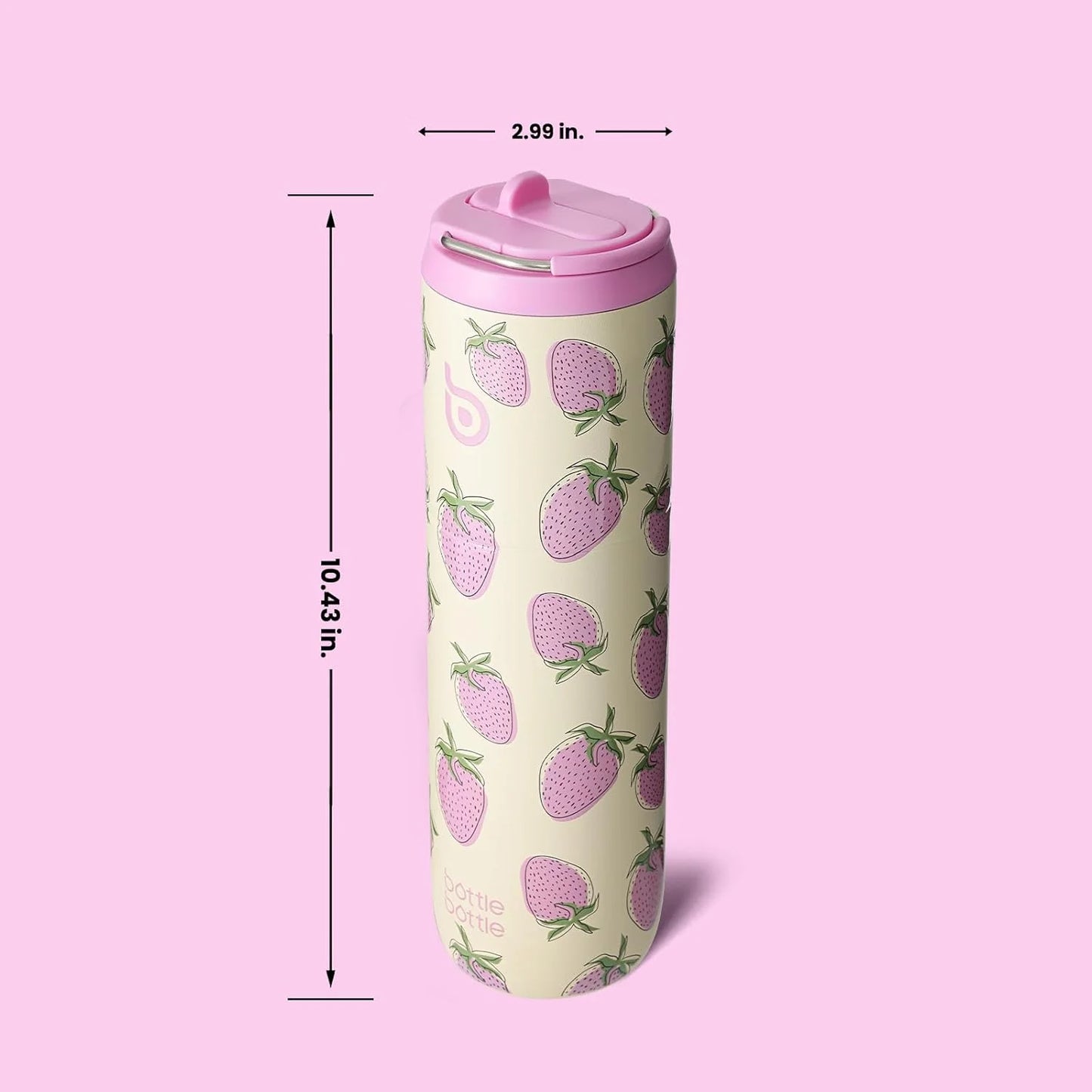 Insulated Water Bottle 24Oz with Straw Lid and Handle for Sports Travel Gym Stainless Steel Water Bottles Double-Wall Vacuum Metal Leak Proof Bpa-Free Light Sweet Berry