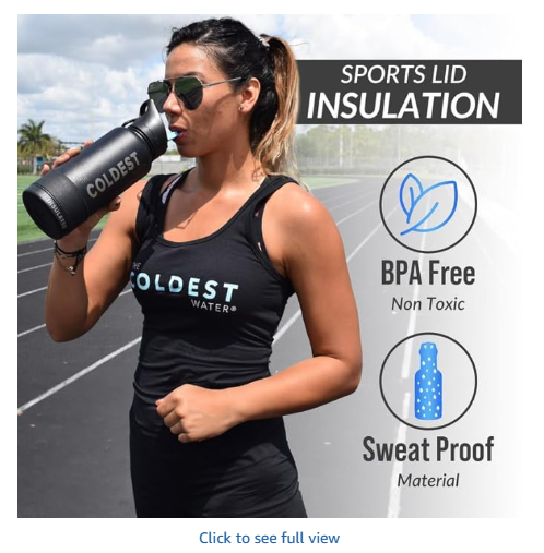Coldest Insulated Water Bottle with Straw Lid - Stainless Steel Metal Insulated Bottle for Men & Women (Interstellar Reef Glitter, 40 oz)
