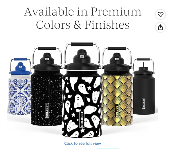 Coldest 128oz Tumbler with Handle and Straw - Ghosts (3 Lids)