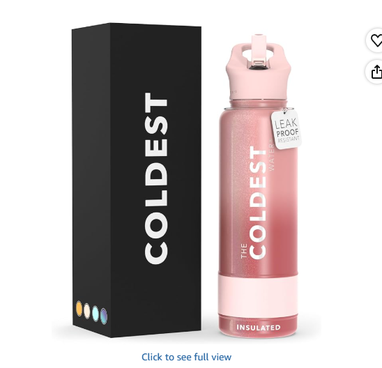 Coldest Insulated Water Bottle with Straw Lid - Stainless Steel Metal Insulated Bottle for Men & Women (Bellatrix Pink, 40 oz)