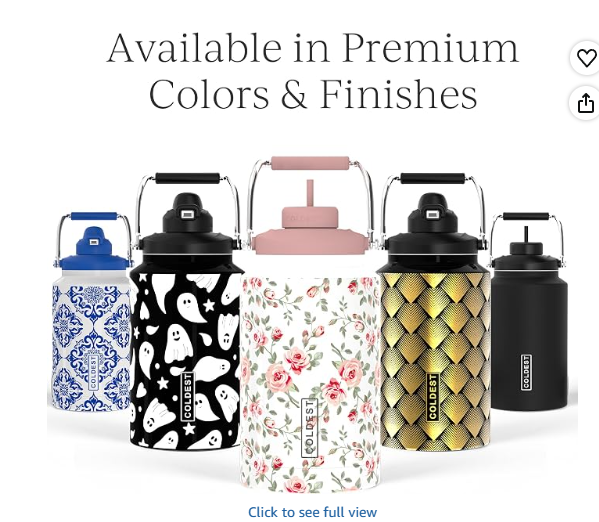 Coldest 128oz Tumbler with Handle & Straw - 100% Leakproof Insulated Tumbler, 3 Lids Included (Blue Mosaic)