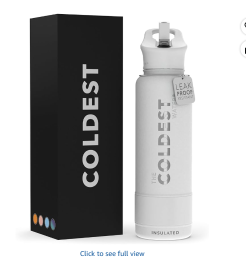 Coldest Insulated Water Bottle with Straw Lid - Stainless Steel Metal Insulated Bottle for Men & Women (Epic White, 40 oz)
