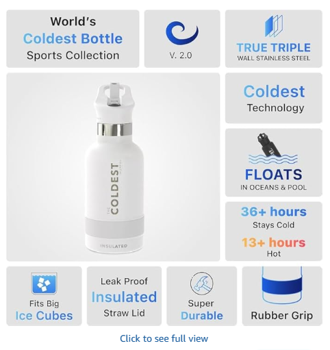 Coldest Insulated Water Bottle with Straw Lid - Stainless Steel Metal Insulated Bottle for Men & Women (Interstellar Reef Glitter, 40 oz)