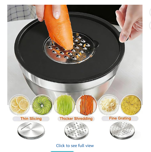 Thickened Heavy-Duty 26pcs Stainless Steel Bowl, Mixing Bowl Set with Lid, Grater Attachment, Non-Slip Bottom and Kitchen Gadget Set