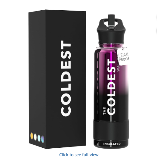 Coldest Insulated Water Bottle with Straw Lid - Stainless Steel Metal Insulated Bottle for Men & Women (Violet Nova, 40 oz)