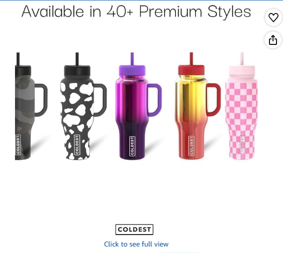 Coldest Tumbler with Handle and Straw, 100% Leak Proof Insulated Tumbler with Lid and Straw (3 Lids), Stainless Steel Tumblers for Women & Men, Cup Holder Friendly Base, 36 oz (Graffiti Blue)