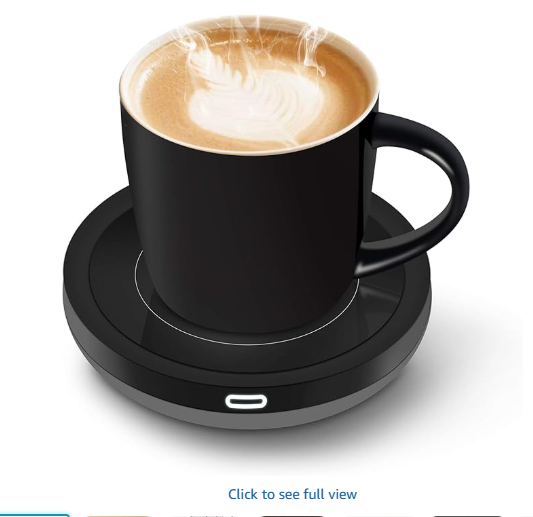 BESTINNKITS Smart Coffee Warmer Set, Auto On/Off Gravity-Induction Mug Warmer with Ceramic Mug 14oz (Black)