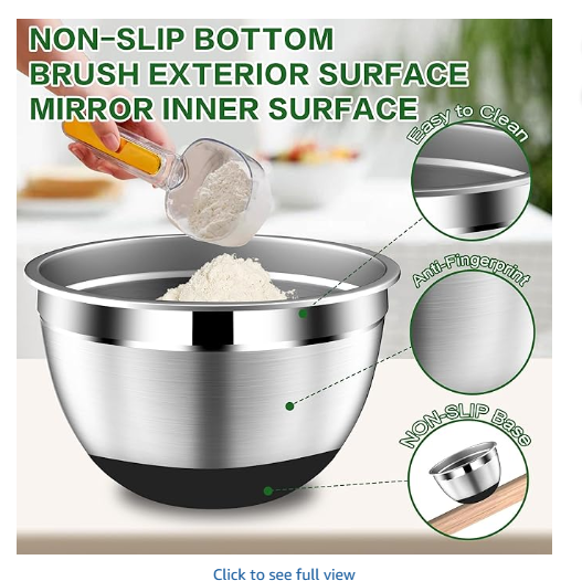 DUTZUN Mixing Bowls with Lids Set - 16pcs Stainless Steel Mixing Bowl Set with Colander, 3 Grater Attachments, Non-Slip Bottom, Metal Nesting Bowls with Strainer for Mixing & Serving - Black
