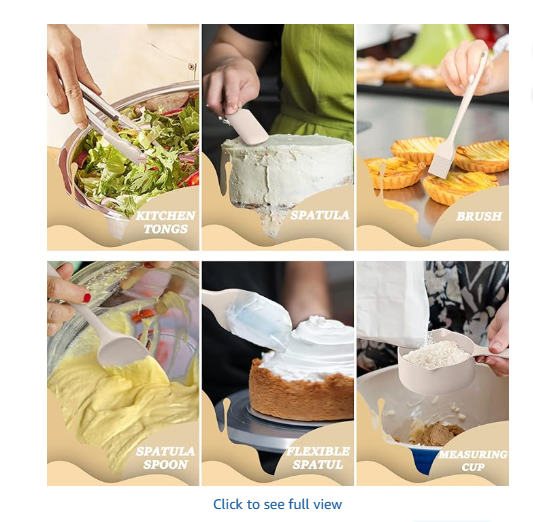 Mixing Bowls with Airtight Lids Set, 26PCS Stainless Steel Khaki Bowls with Grater Attachments, Non-Slip Bottoms & Kitchen Gadgets Set, Size 7, 4, 2.5, 2.0, 1.5, 1QT, Great for Mixing & Serving