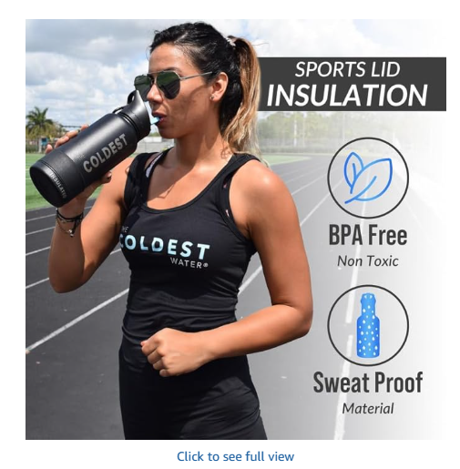 Coldest Insulated Water Bottle with Straw Lid - Stainless Steel Metal Insulated Bottle for Men & Women (Epic White, 40 oz)