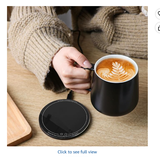 APEKX Self-Heating Ceramic Coffee Mug - Stable 131°F Temperature, 15W Wireless Phone Charging, 12.8 fl oz Capacity - USB-C Enabled (Black)
