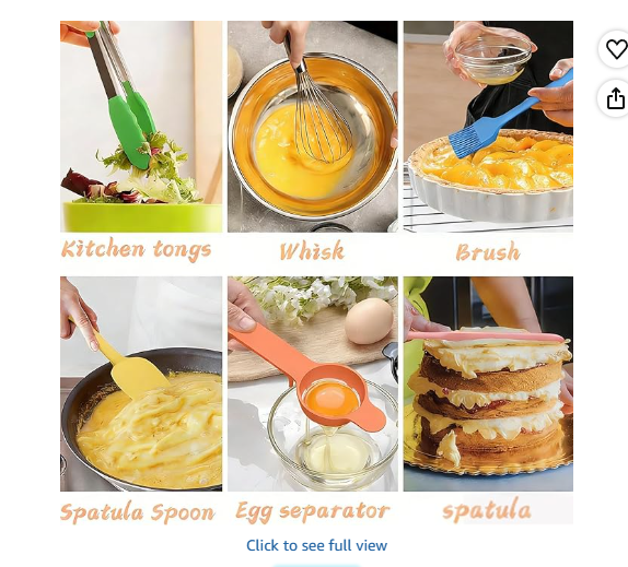 Umite Chef 26PCS Colorful Mixing Bowl Set with Lid, Grater Attachment, Non-Slip Bottom and Kitchen Gadget Set, Sizes 7, 4, 2.5, 2.0, 1.5, 1QT