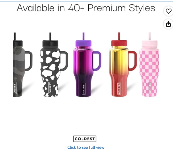 Coldest Tumbler with Handle and Straw, 100% Leak Proof Insulated Tumbler with Lid and Straw (3 Lids), Stainless Steel Tumblers for Women & Men, Cup Holder Friendly, 46 oz (Baby Puppy)