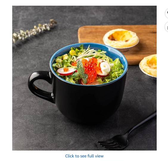 AmorArc 24 oz Soup Mugs with Handles, Jumbo Ceramic Bowls Mugs Set of 4 for Coffee Cereal Cappuccino Snacks, Microwave & Dishwasher Safe Soup Cups for Meal – Multicolor